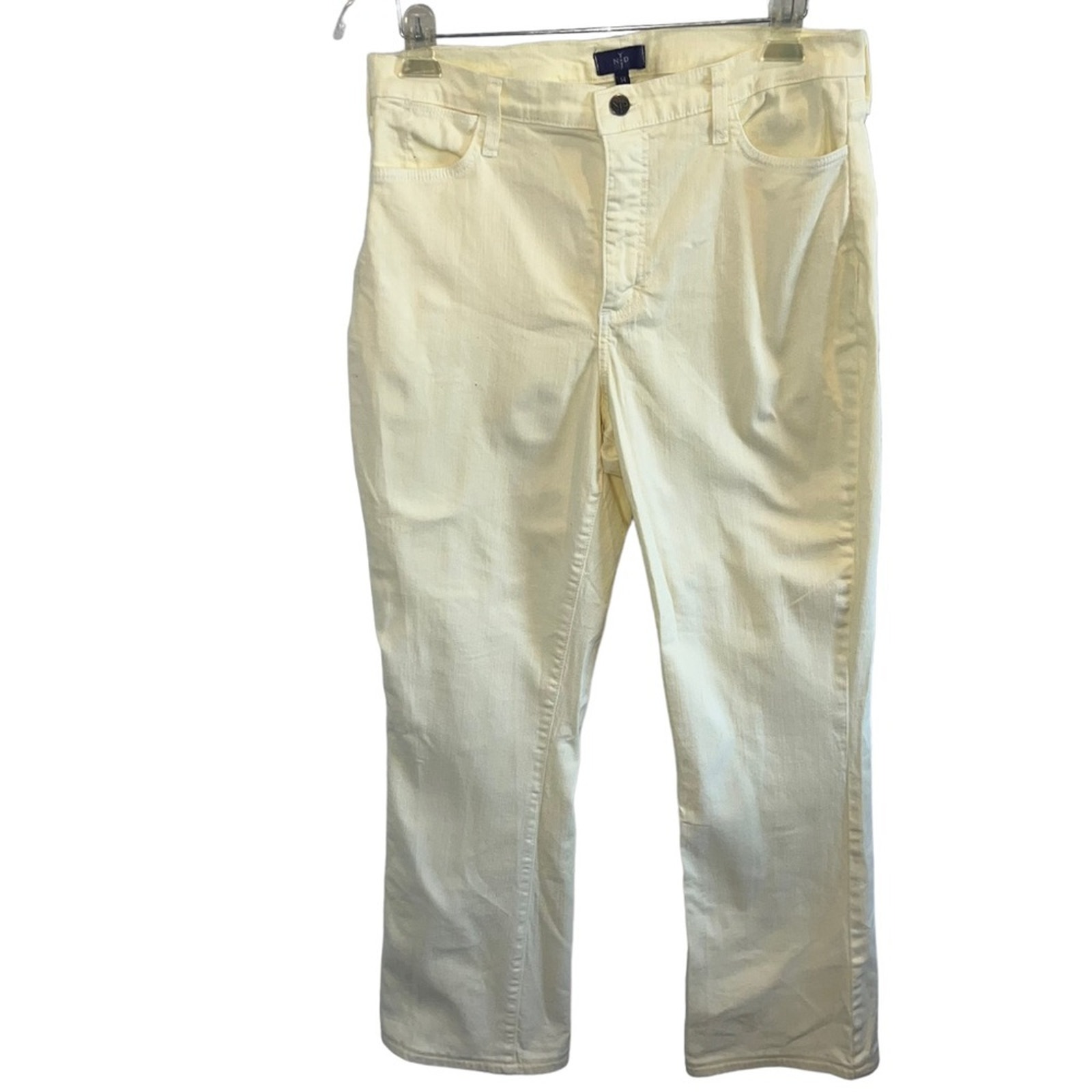 Nydj Stretch High Rise Denim Bootcut Jeans Yellow 14